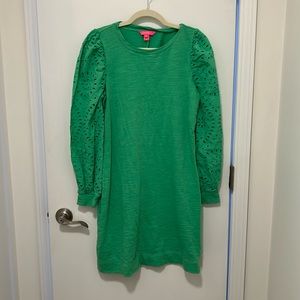 Lilly Pulitzer Jasona Green Eyelet Dress Medium